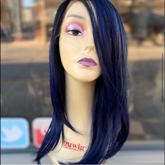 Lacefront Royal Dark Blue wig Lacefront wig main image 5